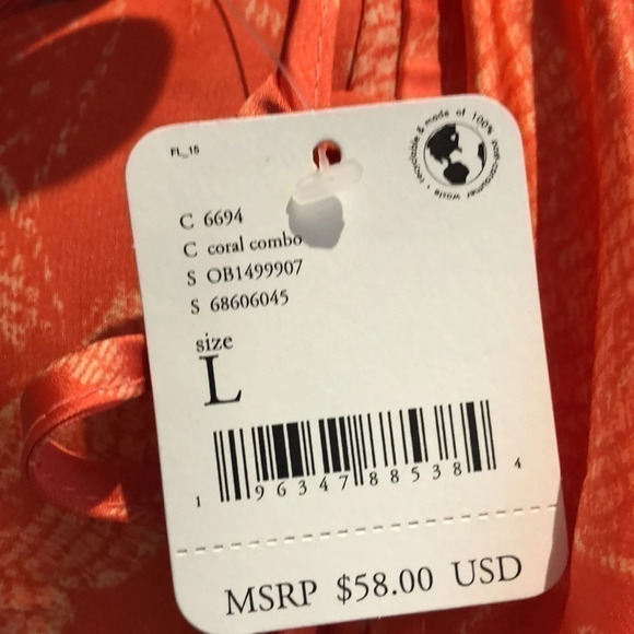 Intimately Free People Off the Coast cami top coral combo Large New with Tags - Picture 11 of 12